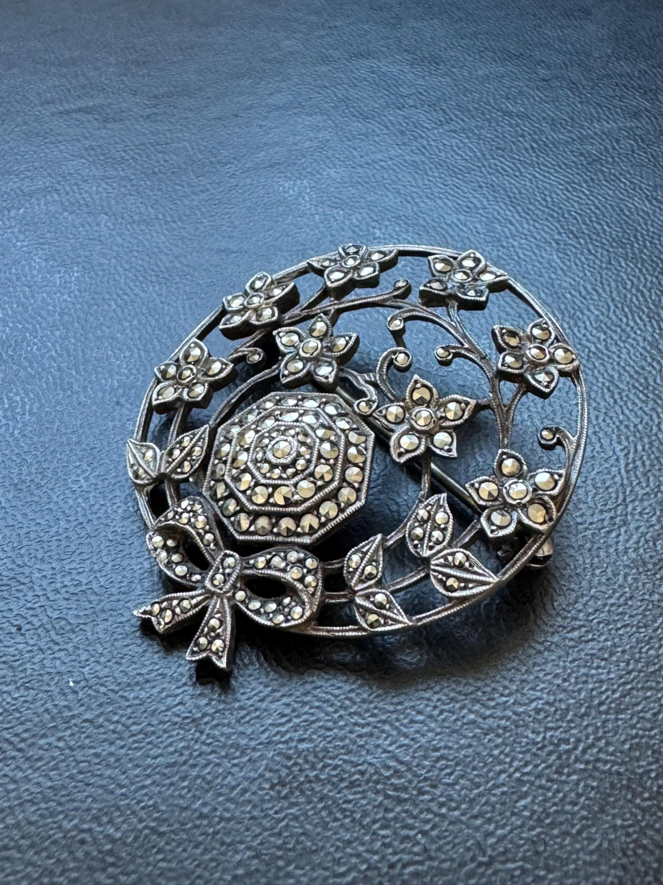 ヴィンテージ　マーカサイト　シトリン　925　スターリング　シルバー　ブローチ 楽天市場】【クーポンあり】【動画あり】アンティーク イギリス 英国