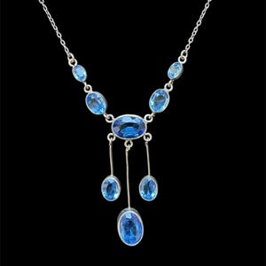 Beautiful art deco1920s riviere negligee pendant open back paste set bezel set necklace antique vintage