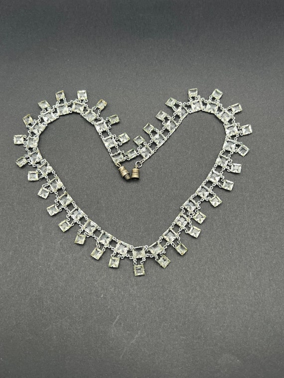 Fabulous art deco rivière dropper necklace paste … - image 5