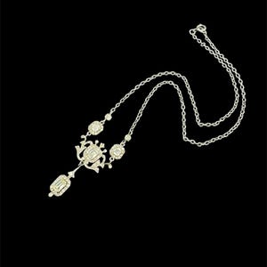 Beautiful antique belle epoch silver paste pendant necklace unusual rare elegant Edwardian necklace jewellery