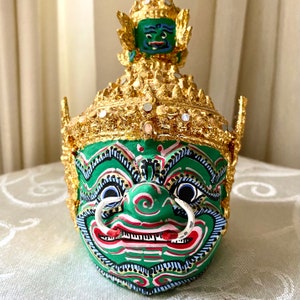 Pipeck Mask Khon Thai Handmade Ramayana Art Home Decor Collectible Free Shipping 