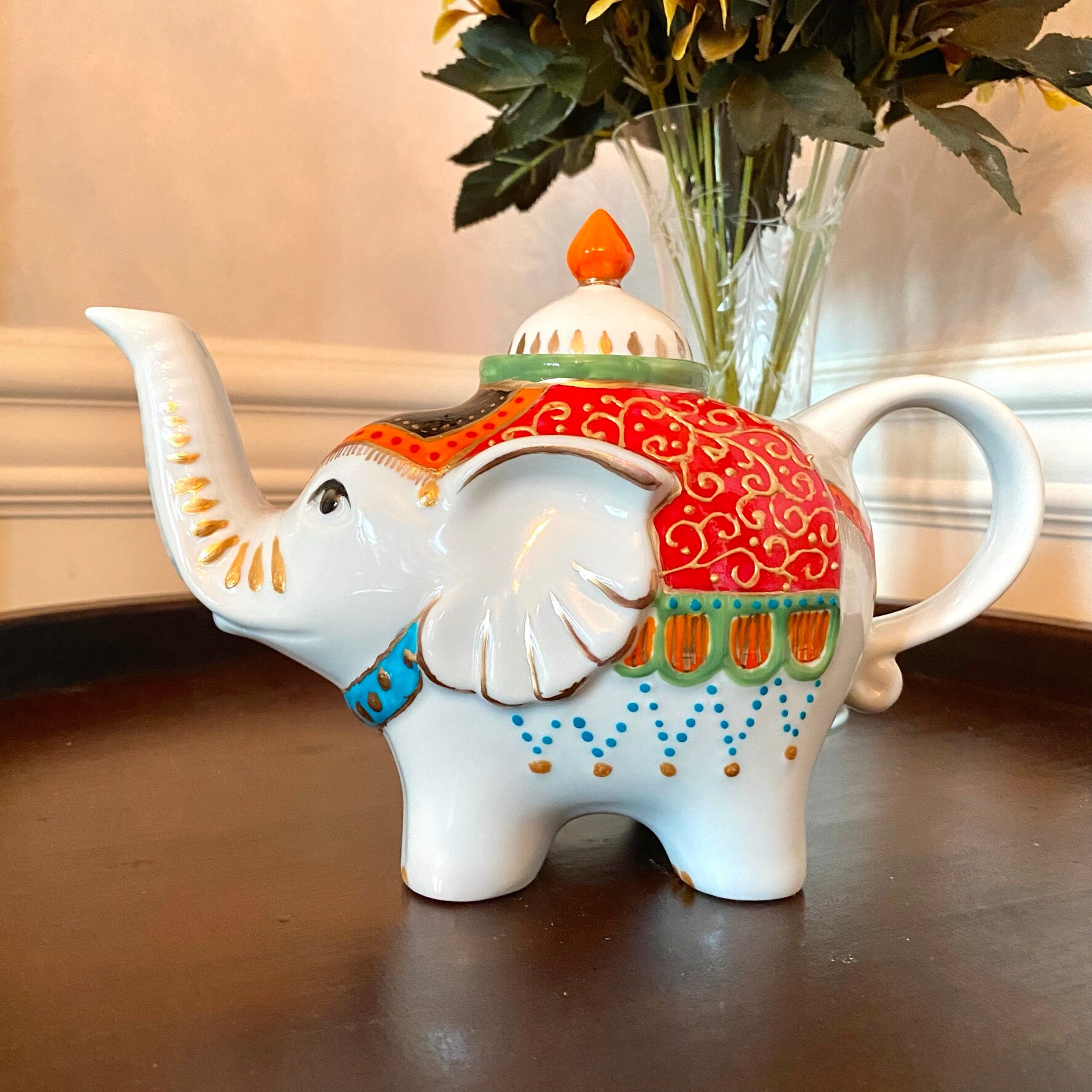 Hand painted elephant teapot Etsy