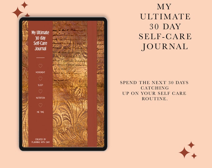 30 Day Self-Care Digital Journal | 30-Day Journal | Self-Care Journal | Digital Self-Care Journal | 30-Day Challenge