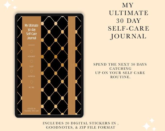 30 Day Self-Care Digital Journal | 30-Day Journal | Self-Care Journal | Digital Self-Care Journal | 30-Day Challenge