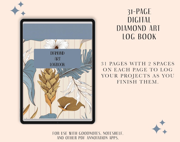 Diamond Art Log Book | Track Your Projects | Organized Diamond Painting Record Keeper