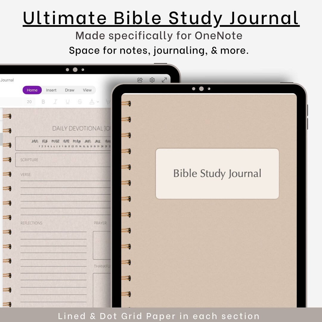 Onenote Bible Study Journal Onenote Daily Devotional Etsy