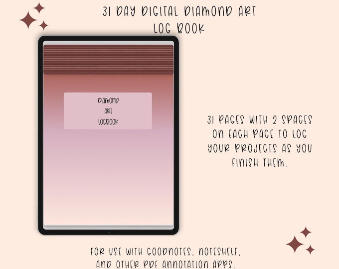 Diamond Art Log Book | Track Your Projects | Organized Diamond Painting Record Keeper