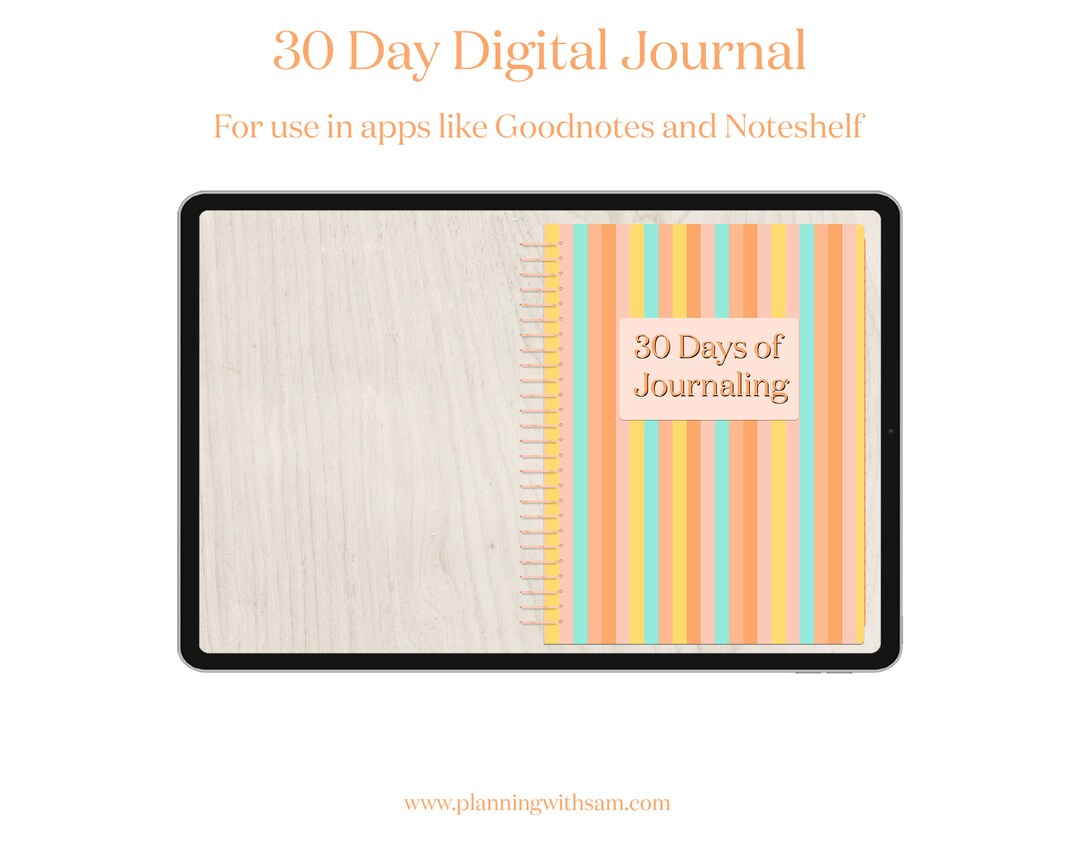 Digital Journal Goodnotes Journal Noteshelf Journal 30 Day Digital