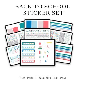 Back to School Digital Planner Stickers | Customizable and Fun | Instant Download for Planners and Journals | Goodnotes Sticker Set