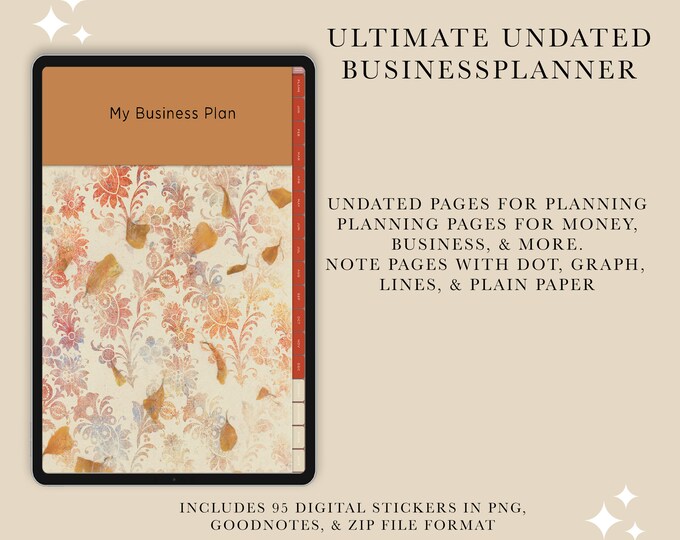 Undated Business Planner | Undated Digital Business Planner | Digital Business Planner | Business Planning