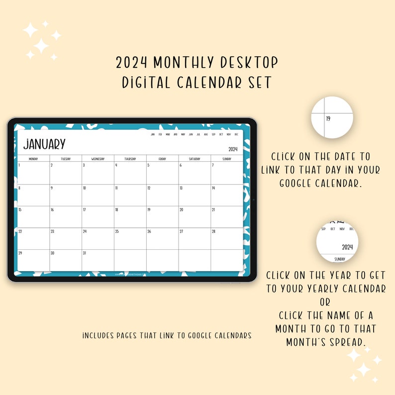 2024 Monthly Digital Calendar 2024 Monthly Calendar Desktop Style