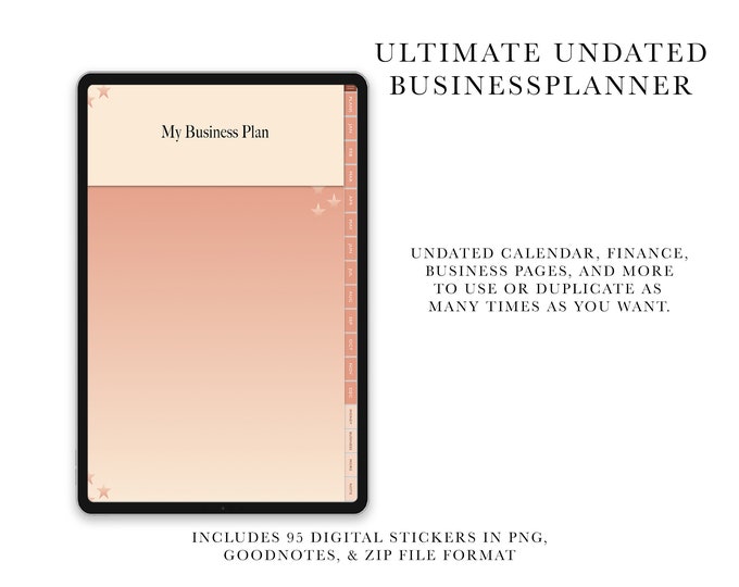 Undated Business Planner | Undated Digital Business Planner | Digital Business Planner | Business Planning