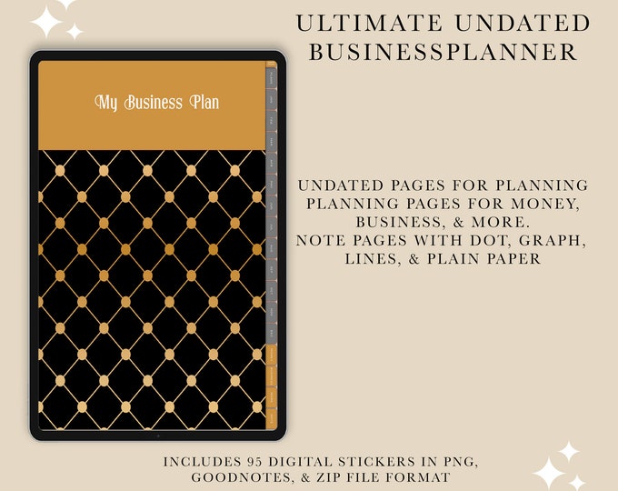 Undated Business Planner | Undated Digital Business Planner | Digital Business Planner | Business Planning