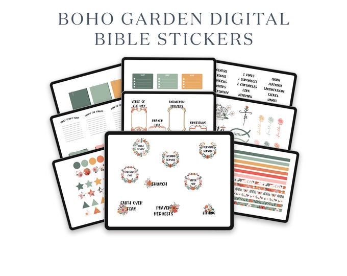 Floral Bible Study Digital Planner Stickers | Customizable and Fun | Instant Download for Planners and Journals | Goodnotes Sticker Set