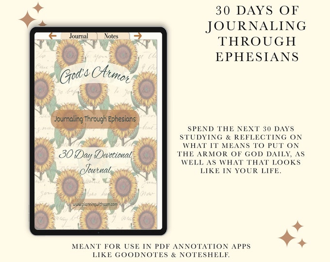 30-Day Digital Devotional Journal: Journey Through Ephesians | Spiritual Growth & Reflection