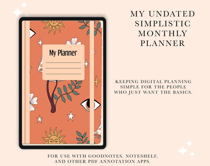 Minimalist Undated Monthly Digital Planner | Clean & Simple Design for Easy Planning