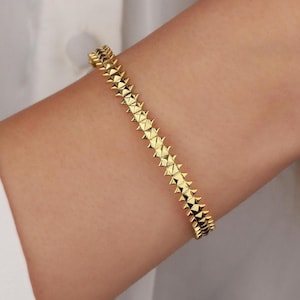 Pulsera Clash bañada en oro / Pulsera bañada en oro de 14 k / Oferta de Black Friday / Regalo de Navidad / Oferta / San Valentín