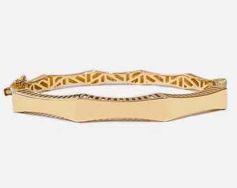 14K Gelbgold Armreif Armband: Massivgold Schmuck