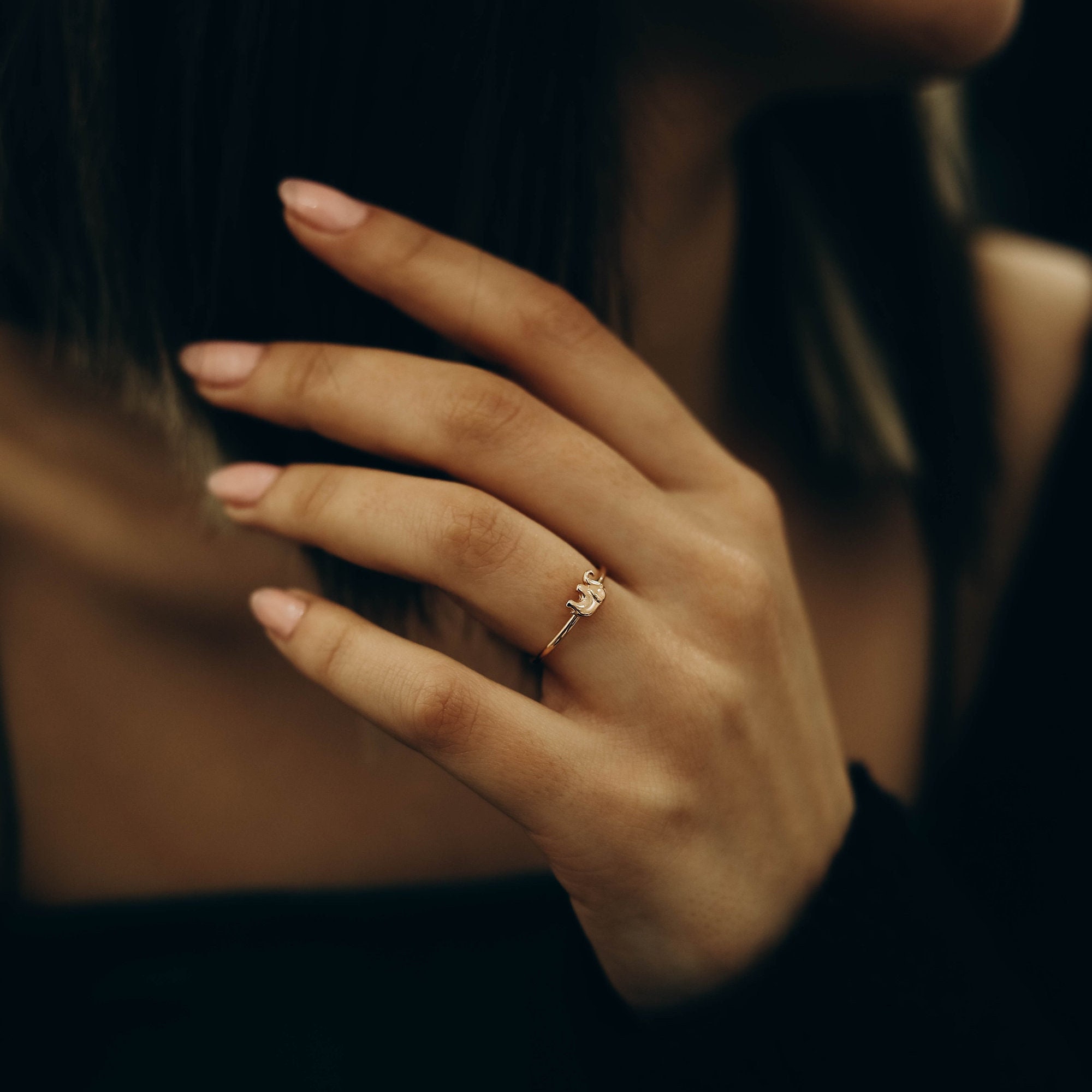 Elephant Gold Ring 14k Solid Rose Gold Ring Black Friday Sale