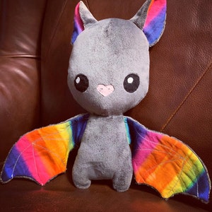 Miguel, the Plush Bat Stuffed Animal for Kids, Rainbow Pride Bat