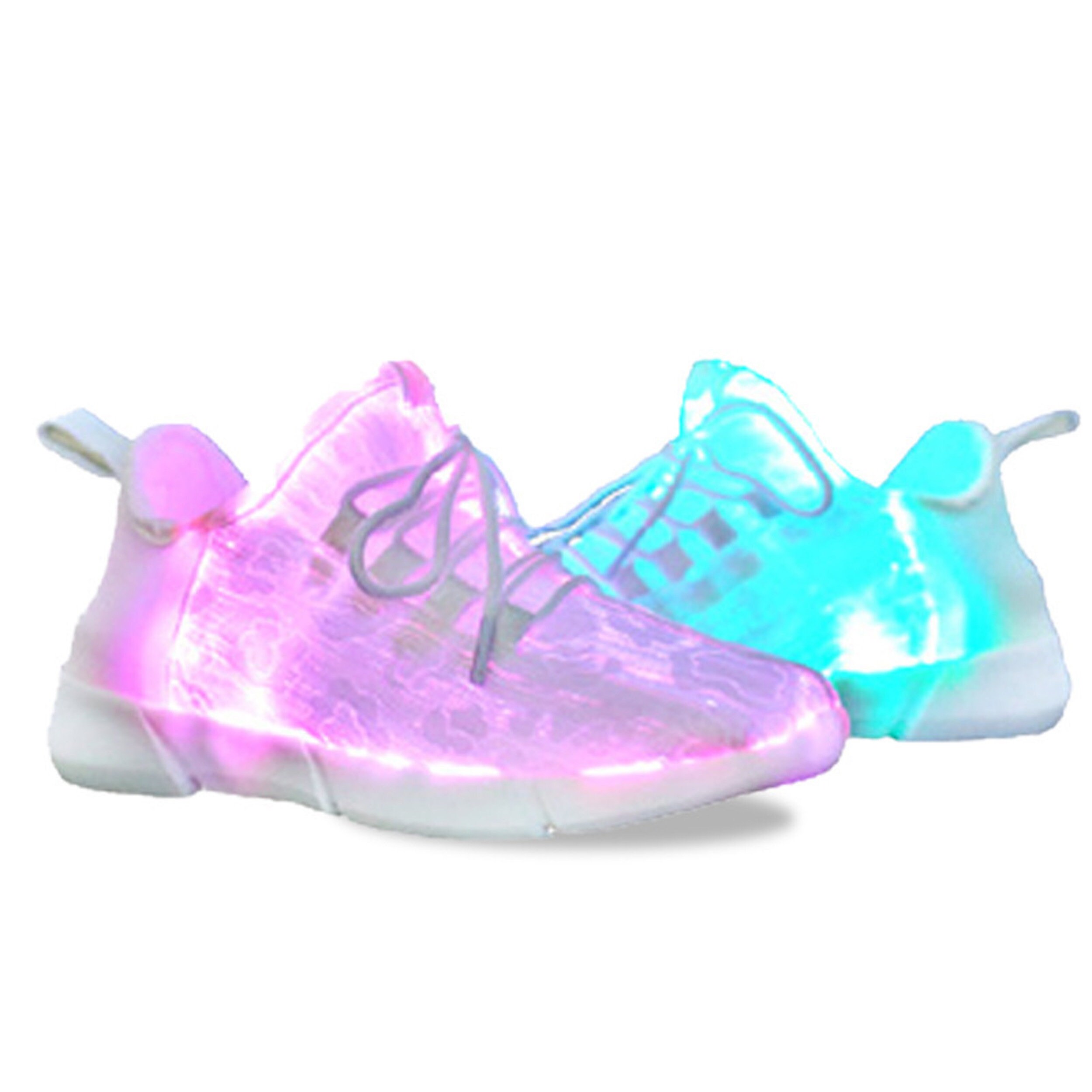 Herren Mädchen Jungen Mädchen LED Schuhe Flashing Fiber Optic leuchtende Sneaker 