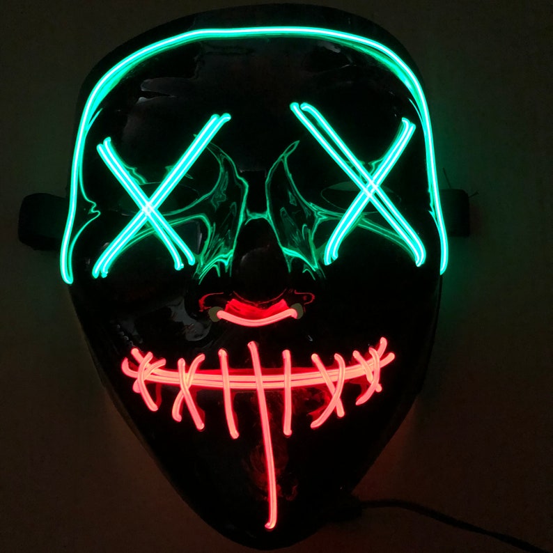 Halloween Light Up Purge Mask Stitched LED Purge Festival EDM Etsy
