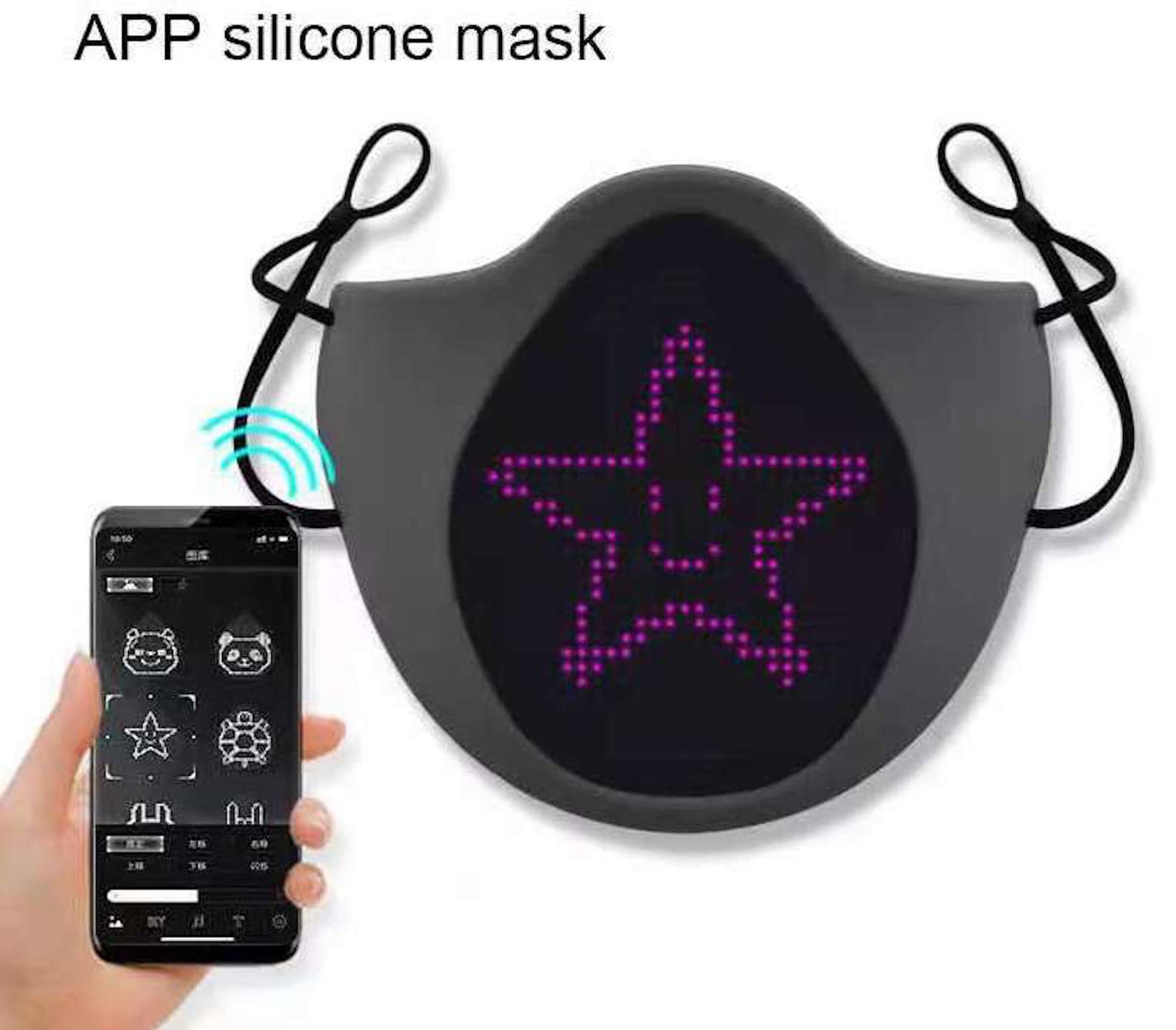 LED Silicone FACE MASK/ App Control Programmable Mask/Support Etsy
