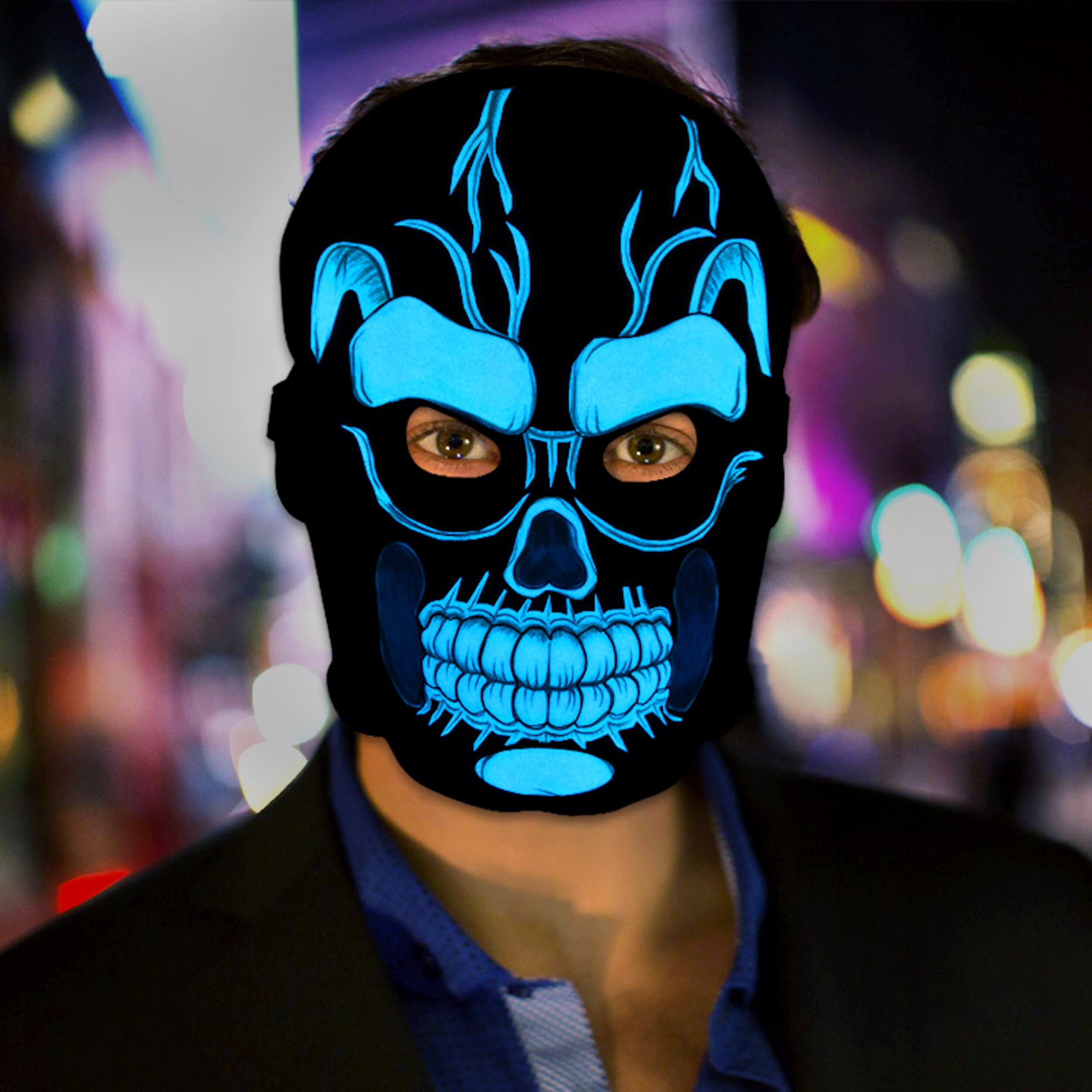 Halloween LED Maske - Gruselige Leuchtmaske Mit 3 Modi Für Partys