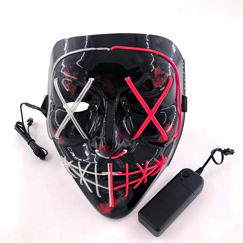 Halloween Light up Purge Mask Stitched LED Purge Festival EDM Etsy