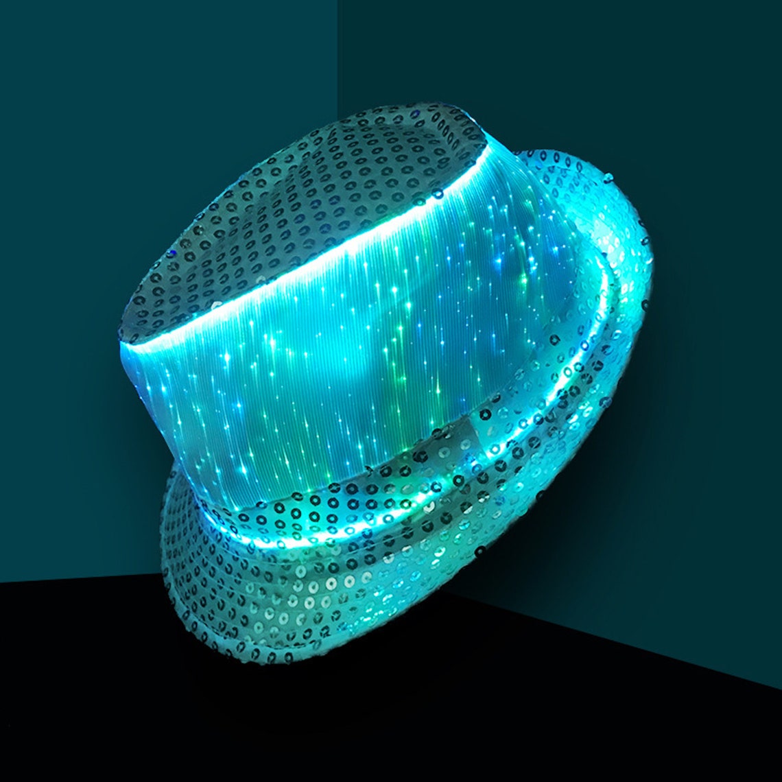 LED Light up Hat/luminous Hat / Fiber Jazz Hat / Fiber Flash Etsy
