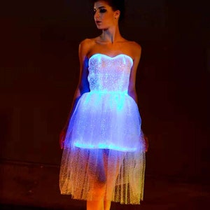 Bluetooth Light Up Clothing Sound Activated Dress Sound Responsive Dress Sound Reactive Costumes LED Festival Dress