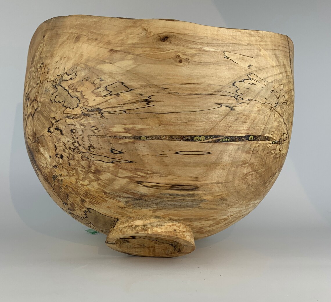 Large Live Edge Spalted Wood Bowl Etsy