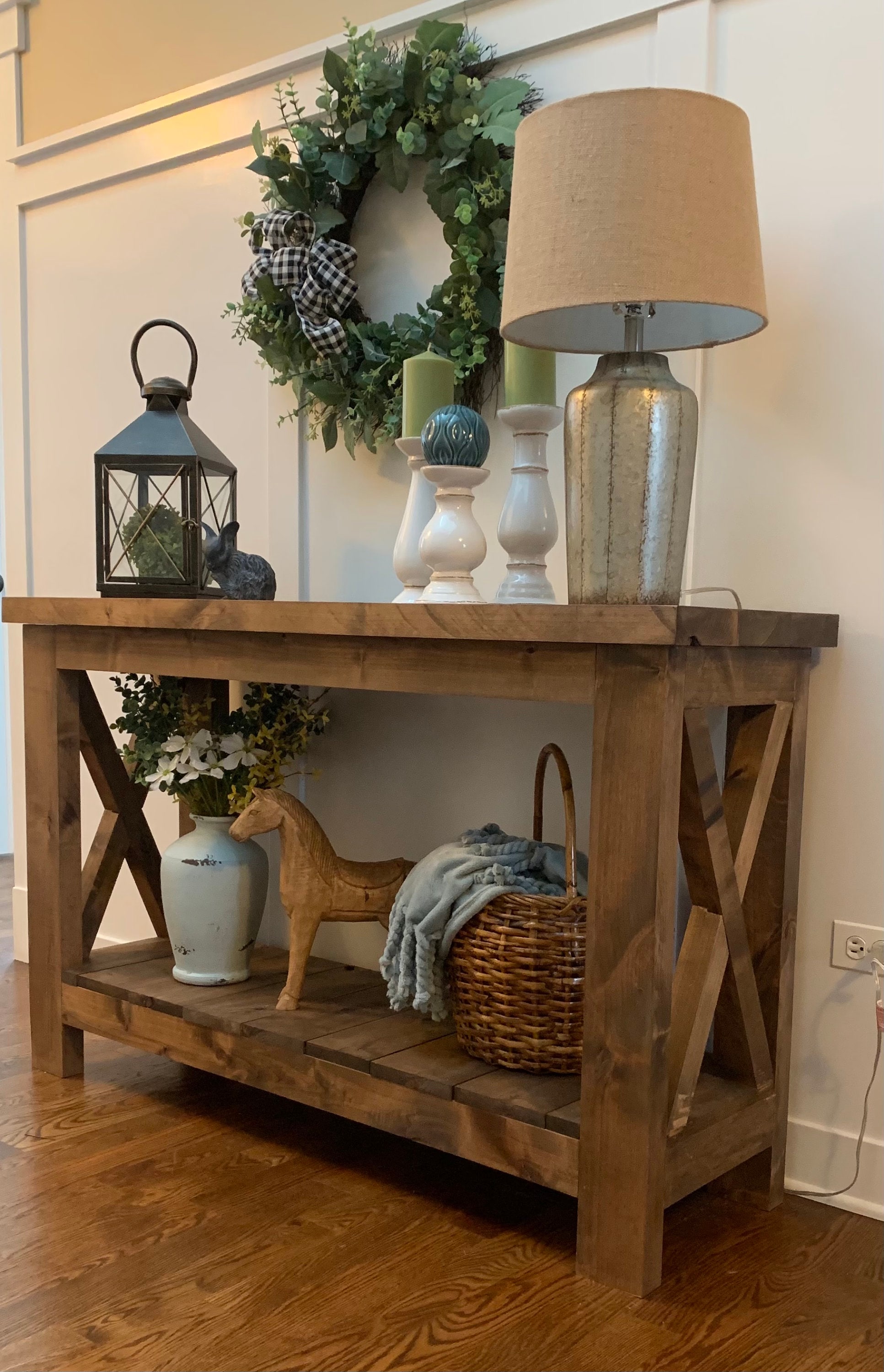 Farmhouse Entry Table / Rustic / Handcrafted / Farmhouse Decor - Etsy