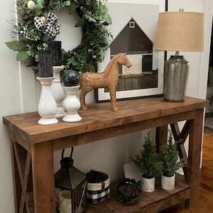 Mesa de entrada rústica / hecha a mano / decoración de estilo rústico