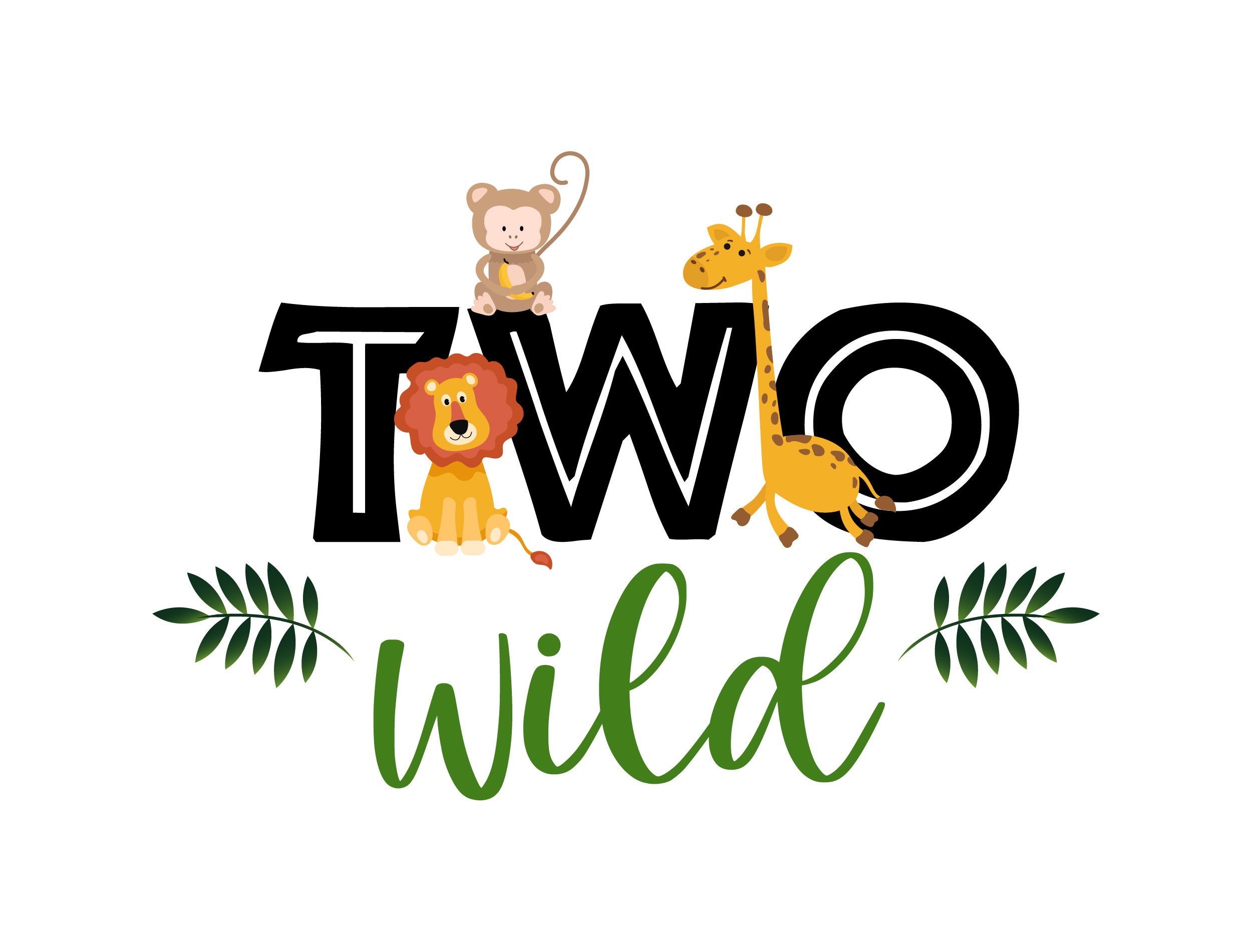 Two Wild Birthday SVG PNG Two Wild SVG Two Wild Animal svg | Etsy