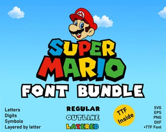 Cricut Cut File image Super mario 5th birthday SVG birthday svg PNG Silhouette Cameo jpg