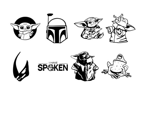 Mandalorian Svg Baby Yoda Svg Baby Yoda Clipart Mandalorian Etsy