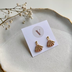 AVA Sunburst Stud Earrings / Polymer Clay Earrings / Gold Stud / White Stud / Peach Stud / Unique Gift / Girlfriend Gift / Bridesmaid Gift image 3