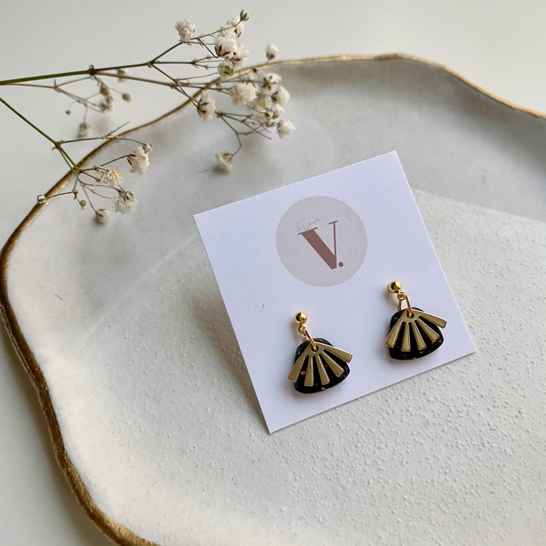 AVA Sunburst Stud Earrings / Polymer Clay Earrings / Gold Stud / White Stud / Peach Stud / Unique Gift / Girlfriend Gift / Bridesmaid Gift image 1