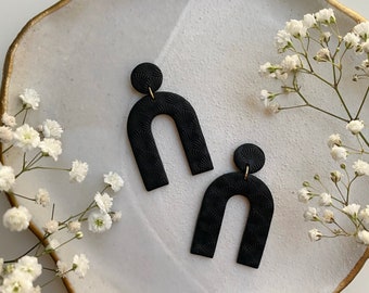 REINA Arch Earrings / Polymer Clay Earrings / Statement Earrings / Black Earrings / Art Deco / Unique Gift Idea / Girlfriend Gift