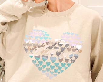 Sudadera Mountain Heart, Sudadera de aventura, Suéter de camping, Amante de la naturaleza, Sudadera de excursionista, Regalo de camping, Regalo de San Valentín, Arena