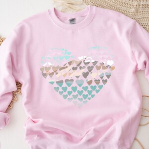 Mountain Heart Sweatshirt, Adventure Sweatshirt, Camping Sweater, Nature Lover, Hiker Sweatshirt, Camping Gift, Valentines Gift, Light Pink
