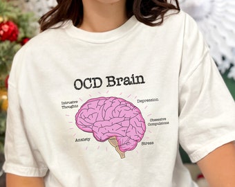 OCD Brain Tshirt, OCD Mental Health Awareness Shirt, OCD Awareness Tshirt, Therapy Shirt, Mental Health Gift, Mental Support, Brain Shirt