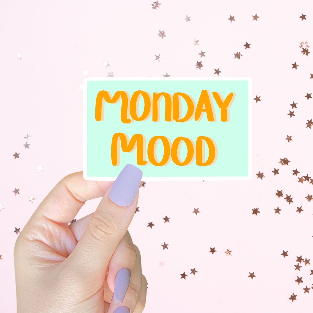 Monday Sticker Line Monday Mood Die-cut Stickers, Nature Lover, Hippie Sticker, Perfect for ...