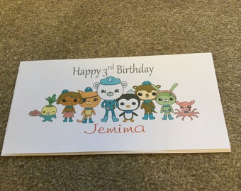 Handmade Personalised Unofficial Octonauts Birthday Card for 1/2/3/4/5/6/7 years