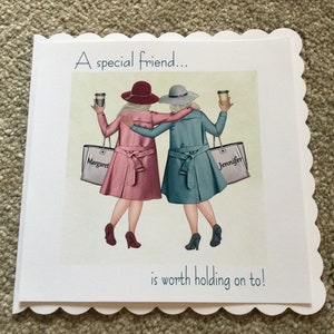 Handmade Personalised Card for Friend   Birthday Card/ Thank You Card