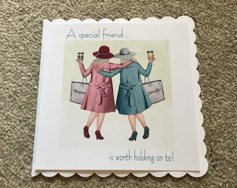 Handmade Personalised Card for Friend   Birthday Card/ Thank You Card
