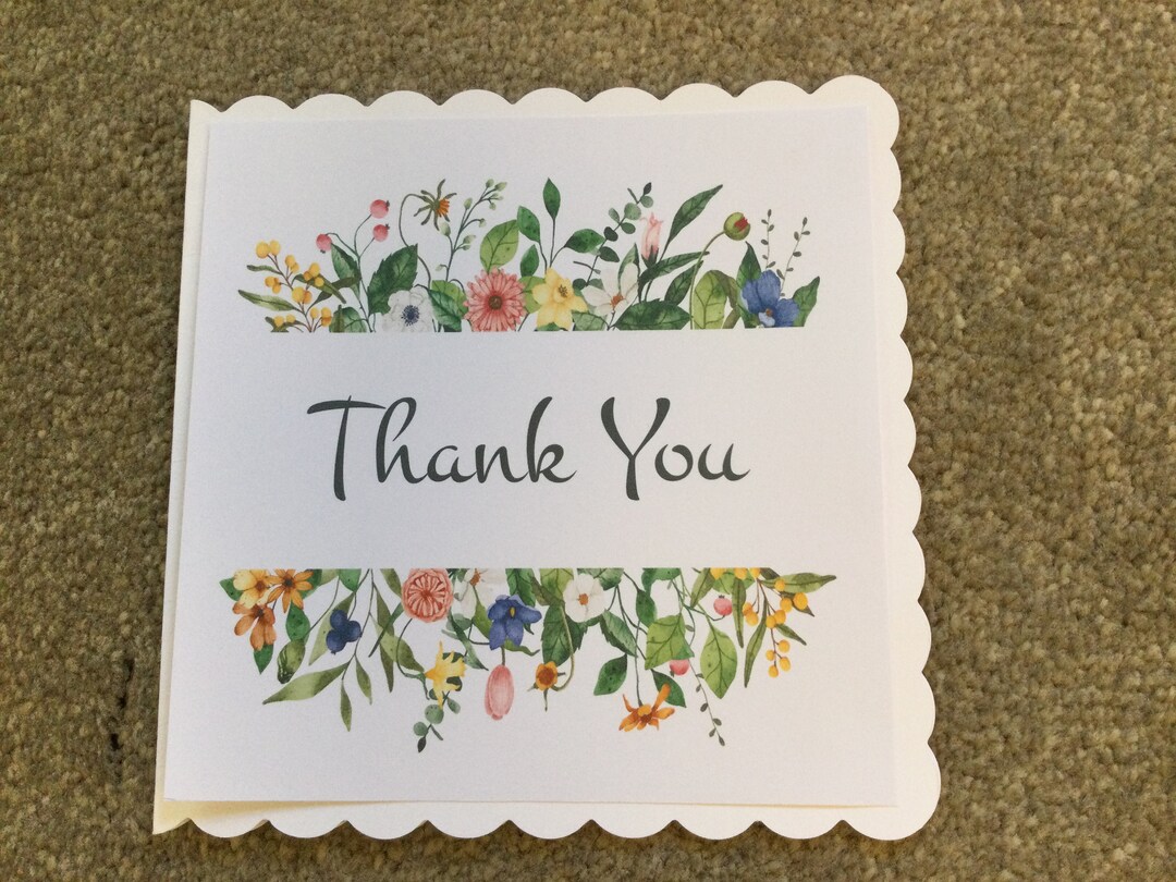 Handmade Thank You Card - Etsy