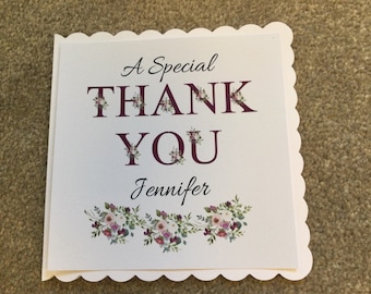 Handmade Personalised Thank You Card