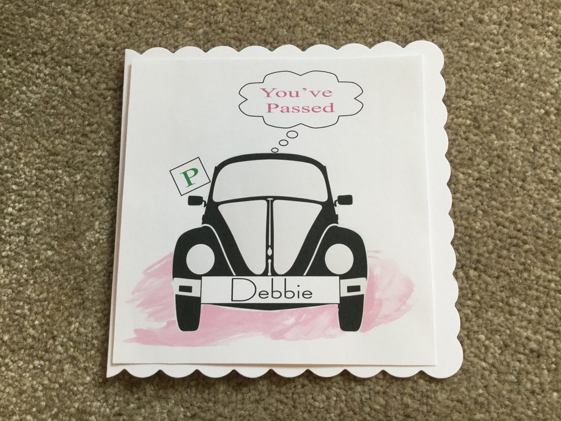 Handmade Personalised Driving Test Card for Female/Male Etsy